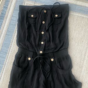 Rhapsody Black Strapless Romper